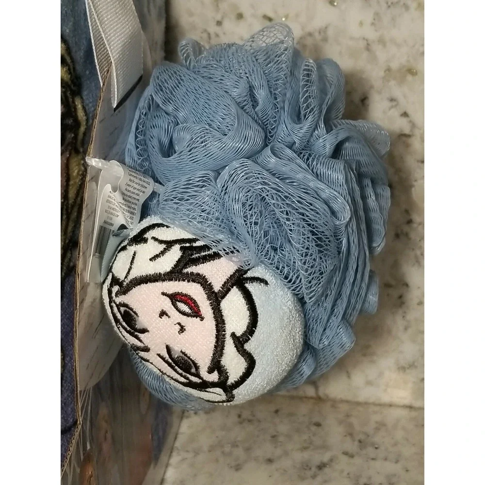 Disney Frozen‎ II 2 Piece Bath Set Elsa Blue Cotton Towel and Loofah NIB